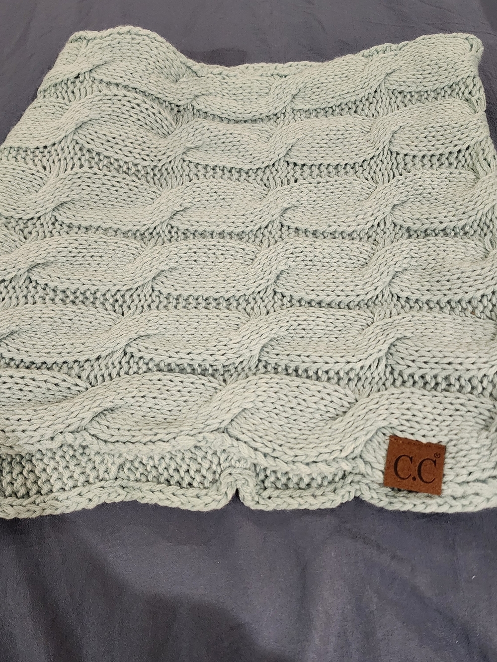 C.C Cable Knit Sweater in Mint Green/Blue